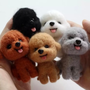 Teddy Hond Wol Naald Vilt Toy Poke Dieren DIY Craft Kit Handgemaakte Schattige Dierlijke Vilten Materiaal Pakket Voor Kinderen Hot Sale