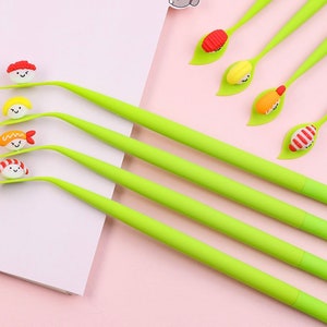 1 Stück Nette Sushi Silikon Gel Stift Weiche Modellierung Schwarze Tinte Stift Glatte Einfache Schreiben Büro Schule Schreibwaren Korea Designer Liefert