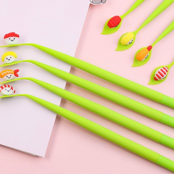 1 pcs Cute Sushi Silicone Gel Pen Soft Modeling Black Ink Pen Smooth Easy Writing Office School Stationery Korea Designer Supplies