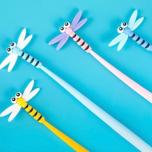 Bolígrafo de Gel de 0,5mm con tinta negra de papelería coreana de libélula bonita, suministros para escuela y oficina, regalo encantador para niños, suministros de escritura Kawaii, 1 Uds.