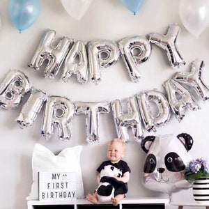 16 Polegada feliz aniversário decoração bola prata carta balões de folha festa aniversário crianças adultos aniversário alfabeto balões conjunto