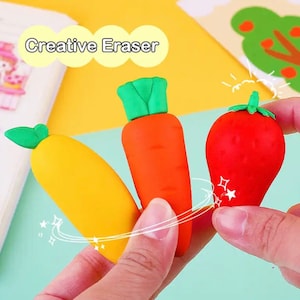 1 pezzo carino grande fragola/mango/carota gomma da matita per bambini cancelleria/regalo/premi giocattolo per studenti gomme novità