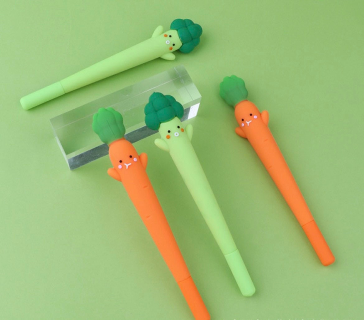 20 Stück Lustige Karotten-Gelstifte – Flexibles Silikon, 0,5 Mm Schwarze Tinte, Für Schule & Büro