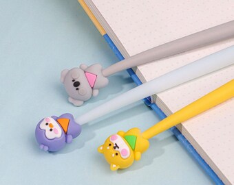 1 stks Leuke Dier Siliconen Gel Pen Zachte Modellering Zwarte Inkt Pen Glad Gemakkelijk Schrijven Kantoor School Briefpapier Korea Designer Leveranties