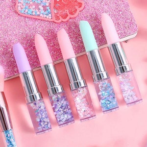 Lipstick Shape Glitter Gel Pen: Quicksand Stationery Pen (0.5mm)