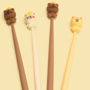 1 pçs bonito urso queijo silicone gel caneta modelagem macia caneta de tinta preta suave fácil escrita escritório escola papelaria coreia design suprimentos
