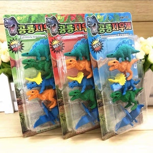 1 pkg Lindo Mini Dinosaurio Borrador de Lápiz de Goma para Niños Papelería / Regalo / Juguete Premios para Estudiantes Mini Novedad Borradores Coreanos