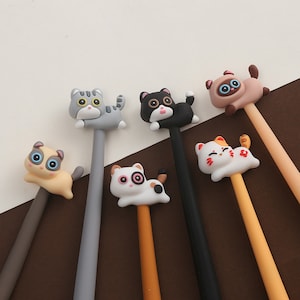 1 Uds. Bolígrafo de Gel de descompresión de gato de dibujos animados creativo, tubo de aguja de 0,5 MM, bolígrafo a base de agua, regalo, suministros escolares y de oficina, papelería al por mayor