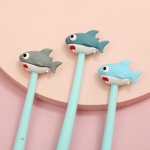 1 pcs Creative Cute Kawaii Girl Pens Shark Animal Funny School Stationery Store Ballpoint Rollerball Material Black Ink