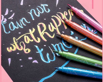 Dual Tip Brush Markers: Watercolor Calligraphy Pens (6/12 Color)