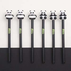 1 pcs Cute Panda (Random) Gel Pen Funny Animal Writing 0.5mm black Test Pen Student Stationery Office Supplies Wholesale Gifts