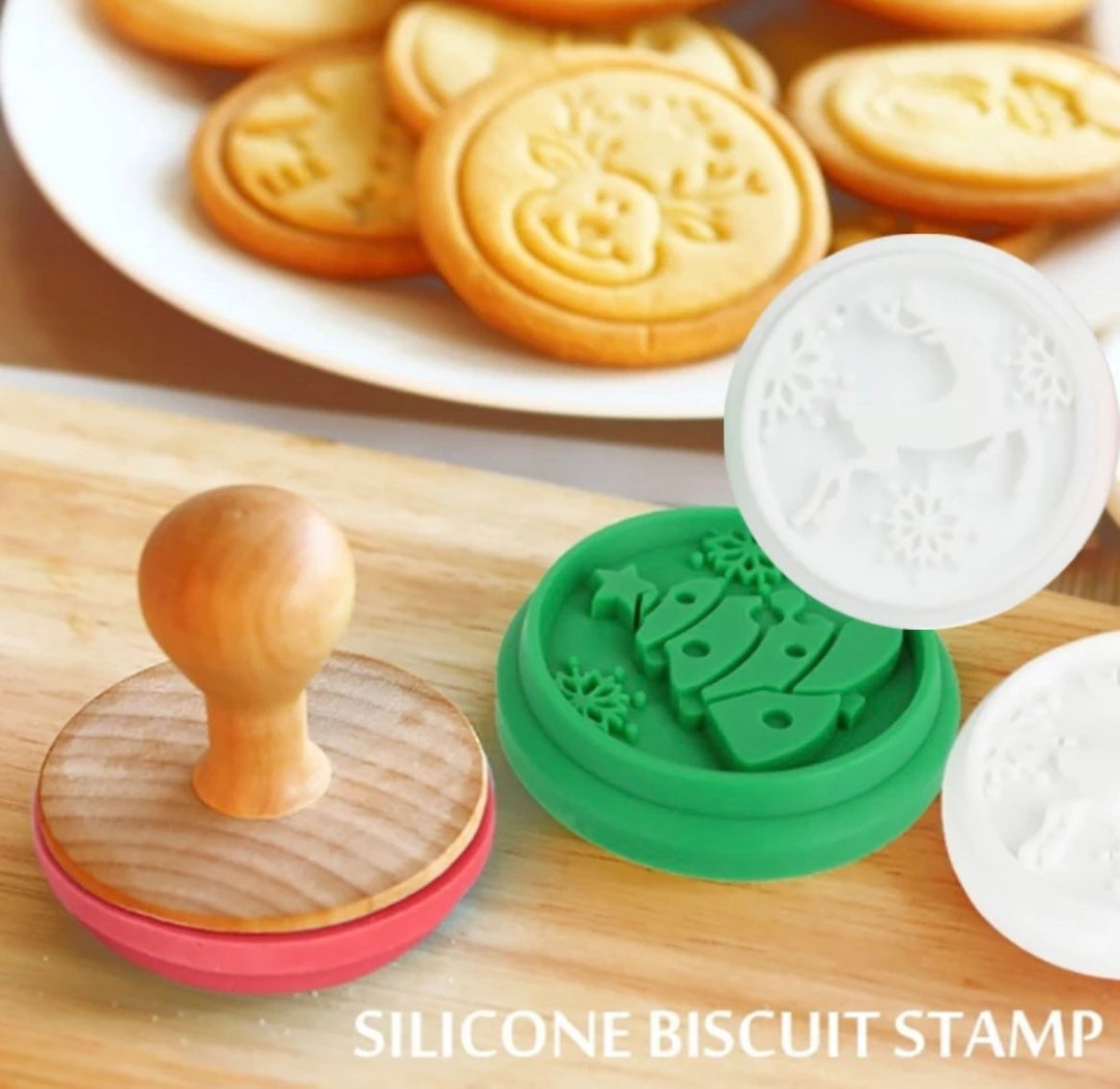 Wooden Cookie Stamps Moulds Cookie Tools Molds Hand Press DIY Biscuit