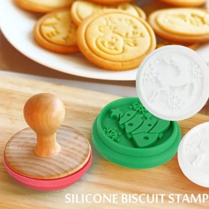 Christmas Cookie Stamps: Tree, Deer, Bells - DIY Baking Decor