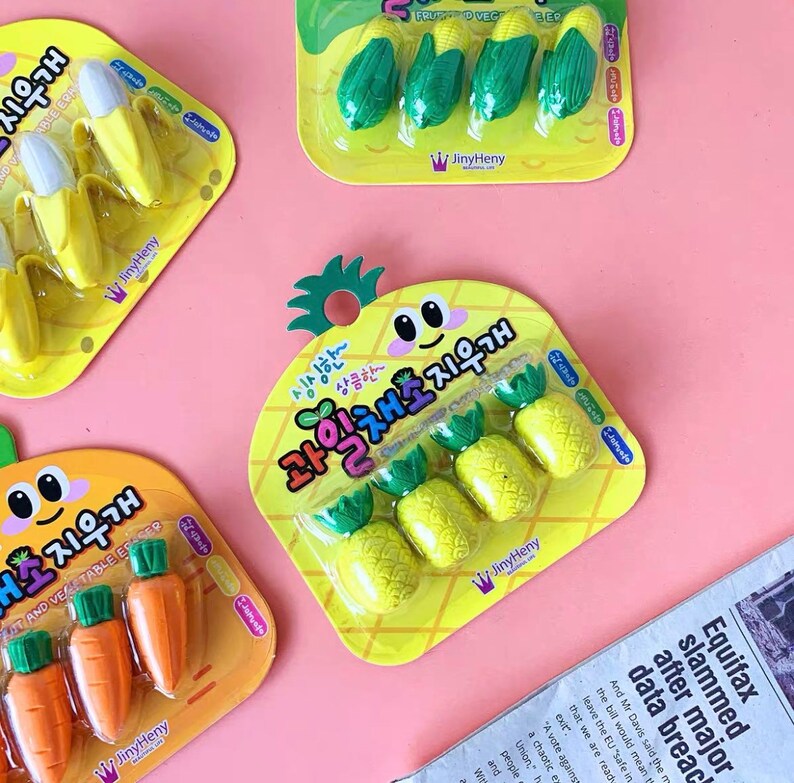1 Pkg Cute Mini Vegetables Rubber Pencil Eraser for Children Stationery