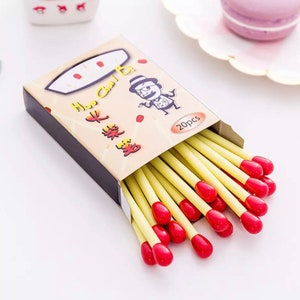 20 Pcs/box Novelty Mini Match Shape Ballpoint Pen for Writing School Supplies Office Accessories Stationery Kids Students Gifts