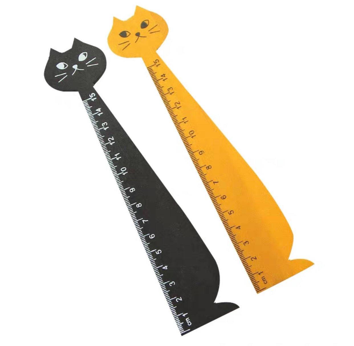 15cm Cute Cat Straight Ruler Wooden Tools Stationery Cartoon Drawing ...