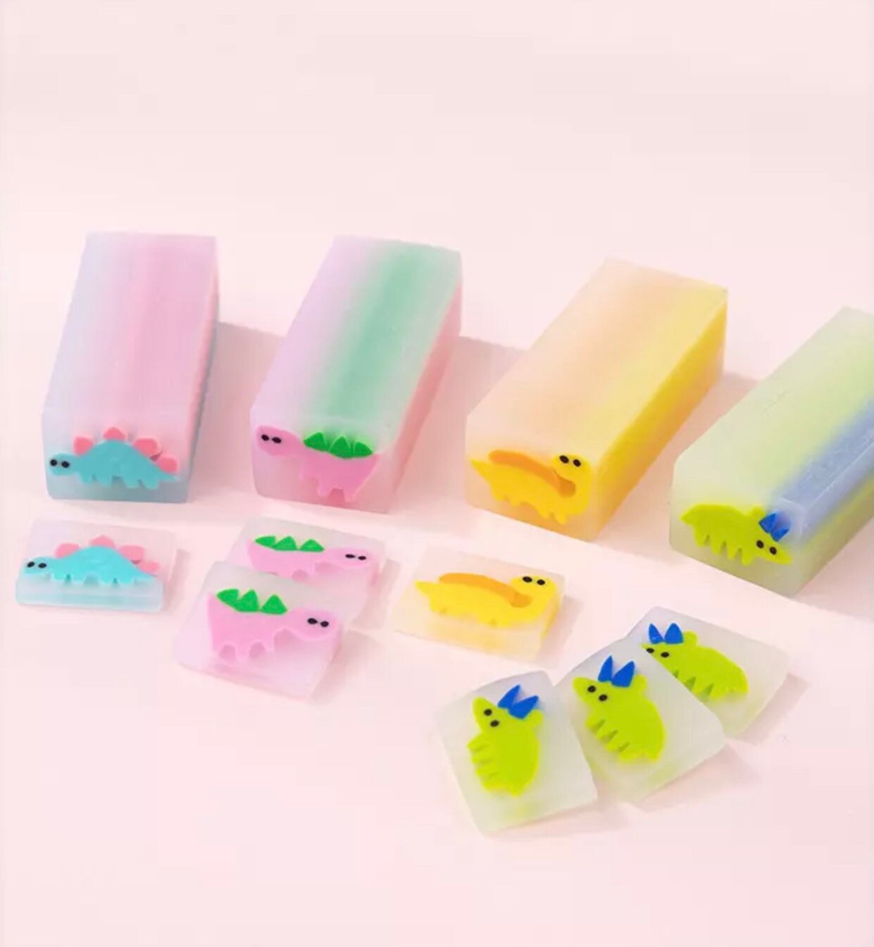 Set Di 3 Gomme Per Cancellare A Forma Di Dinosauro - Cancelleria Morbida E Colorata Per Scuola E Ufficio, Regalo Per Bambini