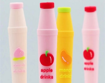 Frucht Milch Trink Stift: Kawaii Schwarzer Gelstift