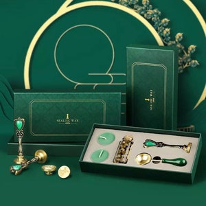 Inglese Blessing-Vintage Sealing Wax Tablet Beads Candle Detachable Spoon Stamp Set with Storage Box Kit Diy Envelope Invitation Craft