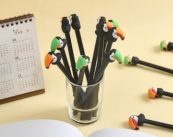1 stks Leuke Toekan Siliconen Gel Pen Rollerball School Kantoorbenodigdheden Briefpapier Zwarte Inkt 0.5mm