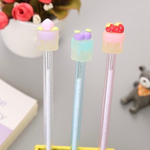 Kawaii Creative cupcake / torta di frutta Gel Pen Signature Pen Escolar Papelaria per ufficio Scuola Articoli di scrittura Cancelleria Regalo