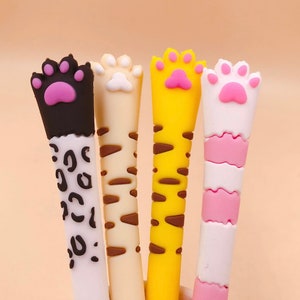 1 stuks Cute Cat Paw Silicone Gel Pen Soft Modeling Black Ink Pen Smooth Easy Writing Office School Briefpapier Korea Designer Supplies