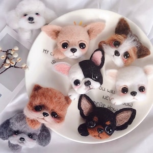 DIY Tier Brosche Wolle Nadelfilzen Material Paket Hund Wolle Filz Basteln Poke Set Handarbeit Geschenke