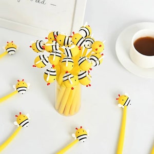 Kawaii Honey Bee Gel Pen: 0.5mm Black Ink, School Stationery