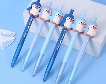 1 pcs Cute Penguin Press Gel Pen Funny Animal Writing 0.5mmblack Test Pen Student Stationery Office Supplies Wholesale Gifts