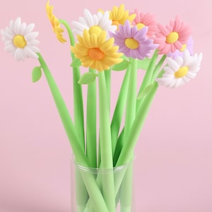 1 Stück schöne Gänseblümchen Blume (random) Silikon Gelstift Weiche Modellierung Schwarze Tintenstift Glatte, einfache Schreiben Büro Schule Schreibwaren Korea