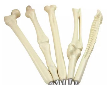 Bone Shape Ballpoint Pens - Novelty Student/Doctor Stationery (5pcs/set)