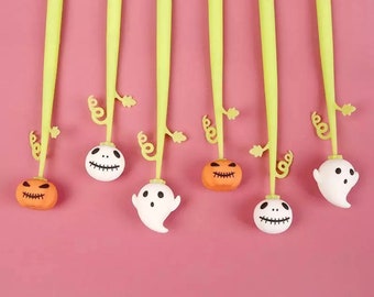 Halloween Gel Ink Pen: Pumpkin Ghost Novelty Pen (0.5mm)