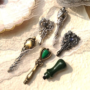 Brass Wax Seal Stamp Handle: European Style Retro Crystal