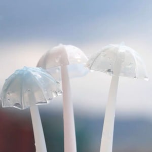 1 pz Carino Ombrello luminoso Penna gel in silicone Modellazione morbida Penna a inchiostro nero Liscia Scrittura facile Cancelleria per ufficio Scuola Corea Designer