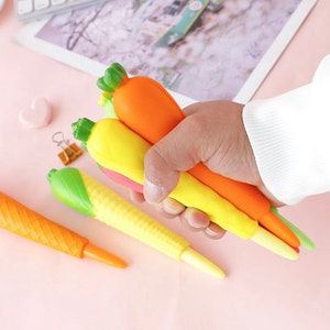 1 pçs criativo macio esponja gel canetas caneta de alívio de pressão kawaii sorvete legumes frutas caneta escola escritório artigos de papelaria presente do estudante