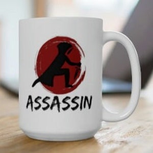 Assassin D&D Rogue Class Mug Premium Quality 11oz and 15oz Ceramic Mugs Full White and White with Colored Inside and Handle