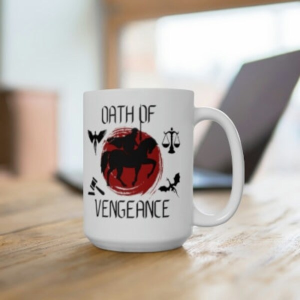 Oath of Vengeance D&D Paladin Class Mug Premium Quality 11oz and 15oz Ceramic Mugs Full White and White with Colored Inside and Handle