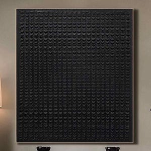 Schwarze Textur Malerei Schwarz Minimalistische Malerei Moderne Wand-Dekor Übergroße schwarze Malerei Schwarz 3D Textur Wandkunst Pure Schwarz Wand-Dekor