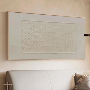 Pure Textured Minimalist Wall Art Pure Beige Minimalist Art Beige 3D Textured Painting Pure Textured Wall Art Plaster Horizontal level art