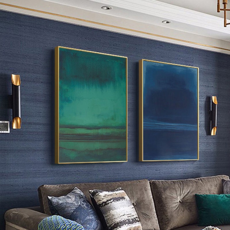 Green and Blue Art - Etsy