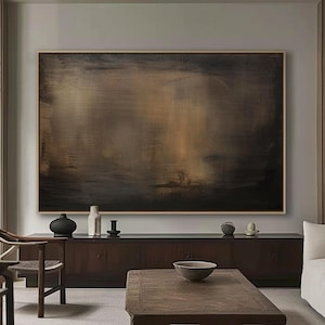 Wabi-Sabi Abstract Canvas Art: Beige Brown Living Room Wall Decor