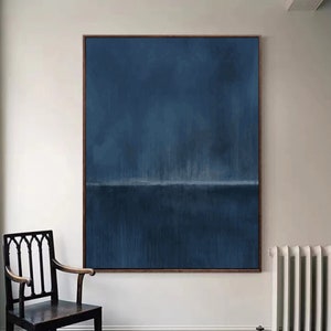 Puur blauwe minimalistische kunst Textuurkunst Minimalistische kunst Puur blauwe muurdecoratie Puur blauwe muurkunst Blauwe muurkunst Modernistische abstracte kunst afbeelding 1