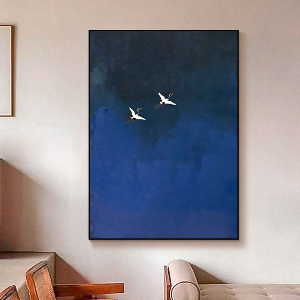 Dark Blue Wall Art Etsy
