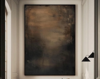 Brown Wabi-Sabi Wall Art Black Brown Abstract Painting Medieval Black Brown Painting Black Minimalist Wall Decor Black Dark Brown Wall Art