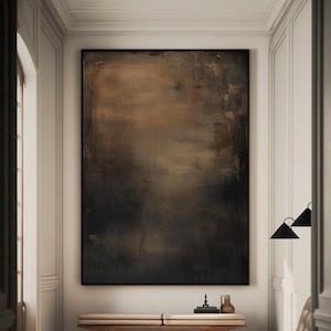 Brown Wabi-Sabi Wall Art Black Brown Abstract Painting Medieval Black Brown Painting Black Minimalist Wall Decor Black Dark Brown Wall Art
