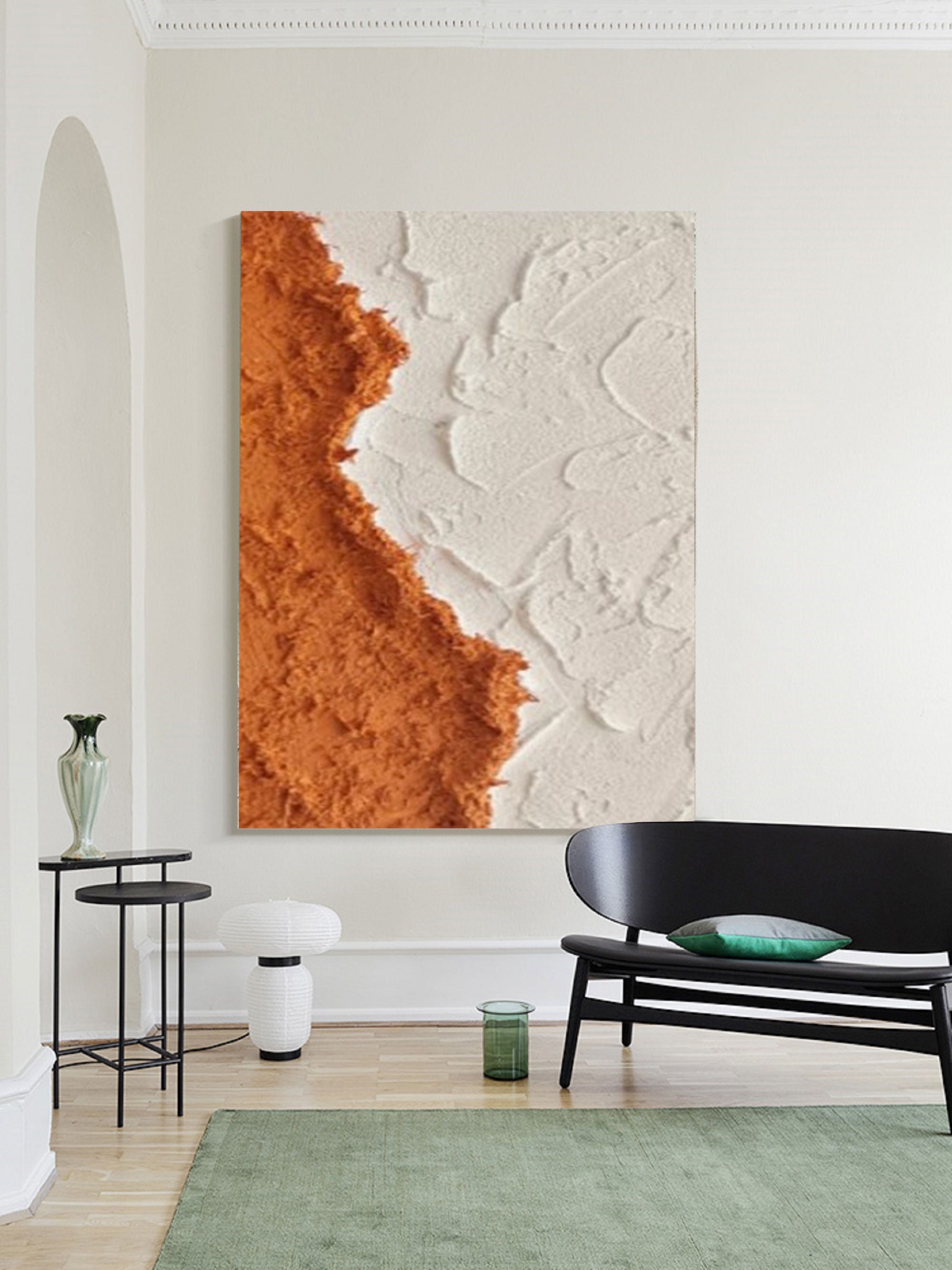 Beige Texture Wall Art Beige Abstract Painting Orange Abstract Etsy