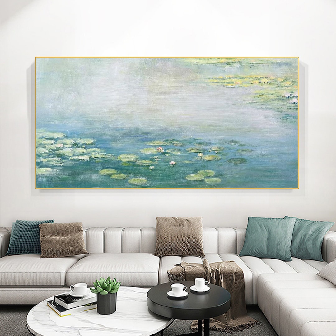 Super Large Green Abstract Painting Green and Blue Landscape Painting