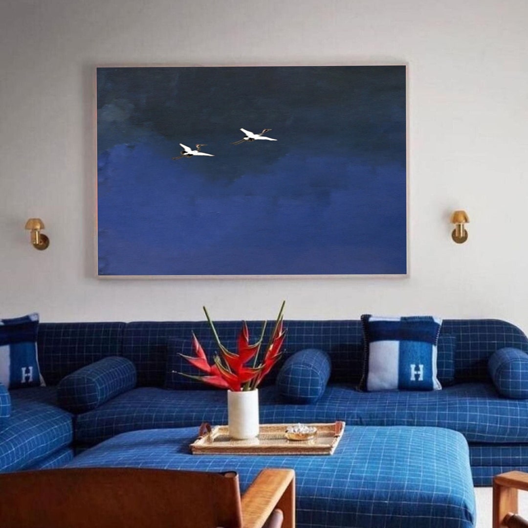 Pure Blue Sky Minimalist Painting Pure Blue Abstract Painting Modern