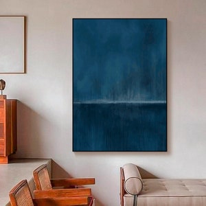 Puur blauwe minimalistische kunst Textuurkunst Minimalistische kunst Puur blauwe muurdecoratie Puur blauwe muurkunst Blauwe muurkunst Modernistische abstracte kunst afbeelding 7