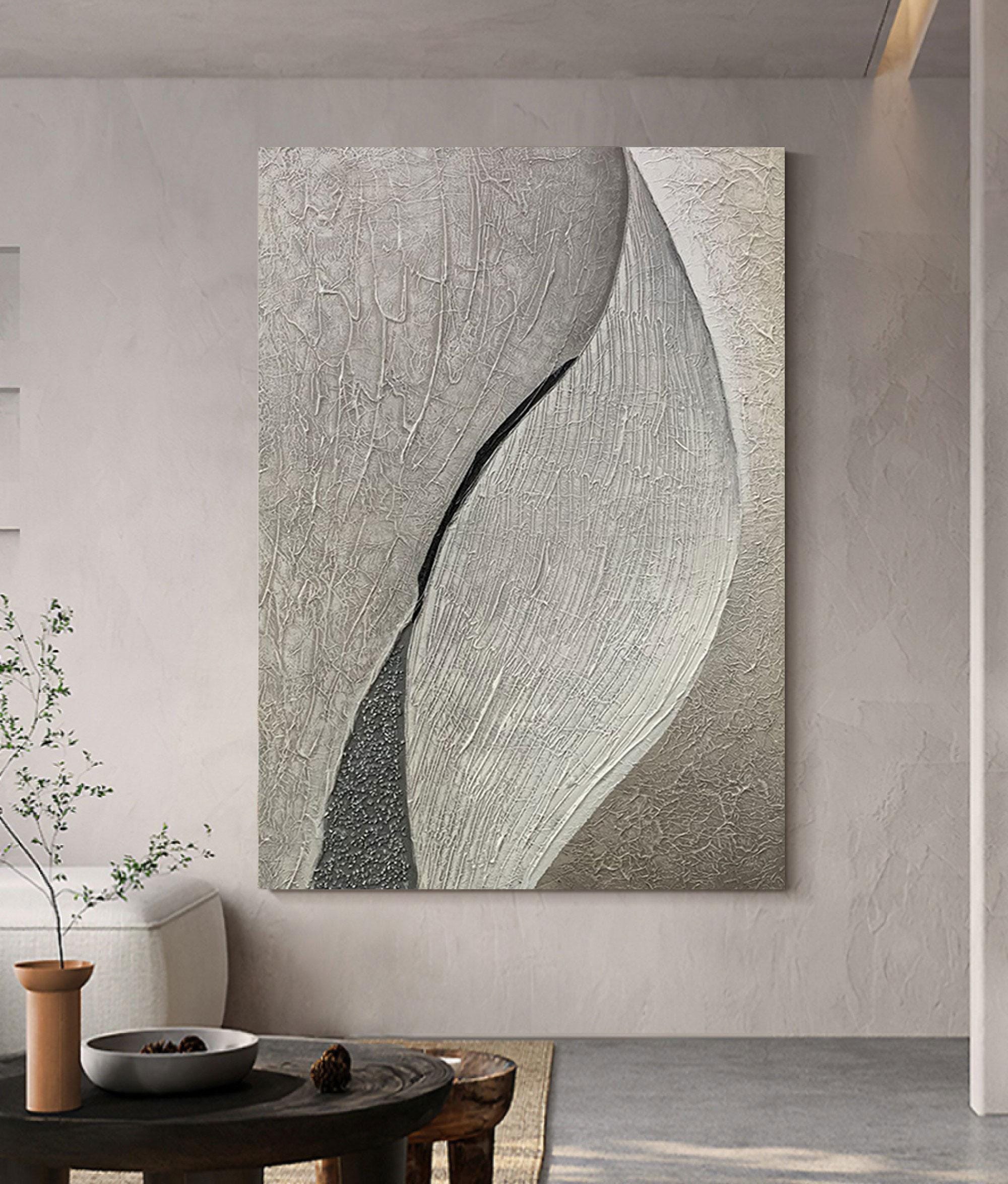 Beige Gray Abstract Plaster Painting: Minimalist Texture Canvas Art - Etsy, image size:2000x2350